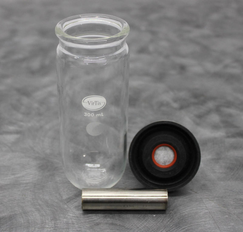 VirTis 300mL Fast-Freeze Lyophilizing Flask with Cap and SS Straight Adapter