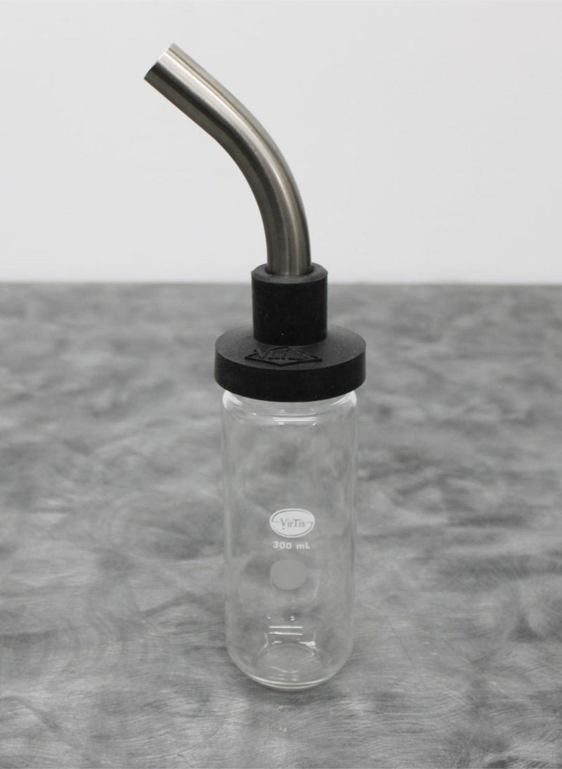 VirTis 300mL Fast-Freeze Lyophilizing Flask with Cap and SS 45º Adapter