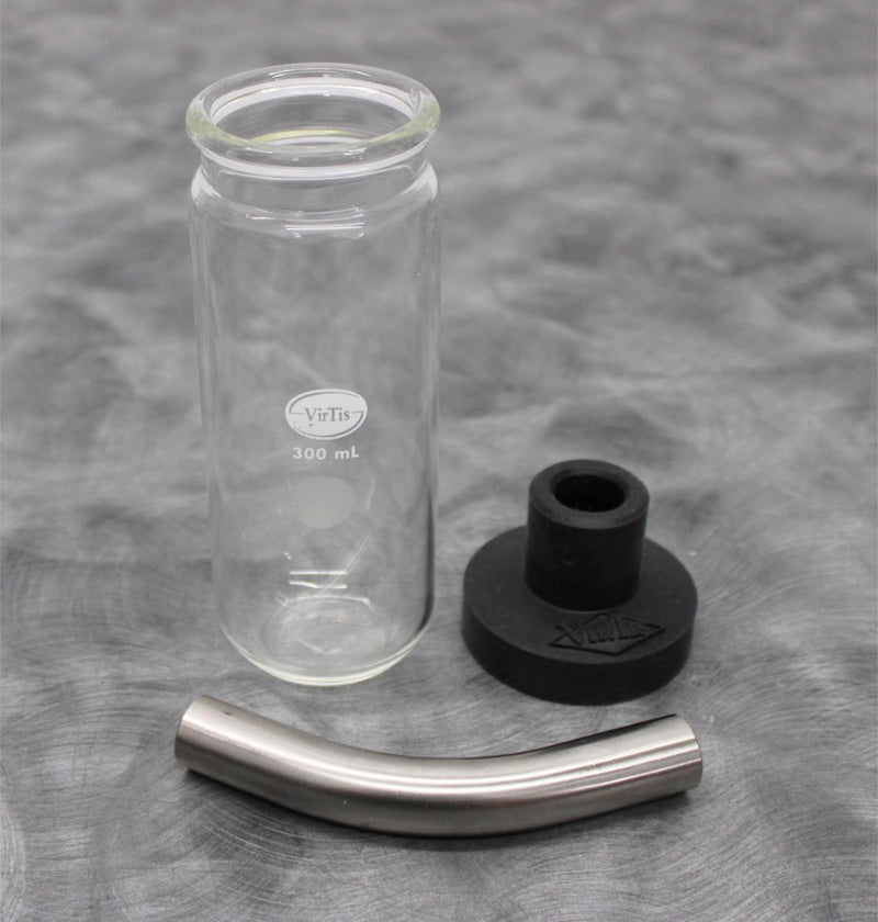 VirTis 300mL Fast-Freeze Lyophilizing Flask with Cap and SS 45º Adapter