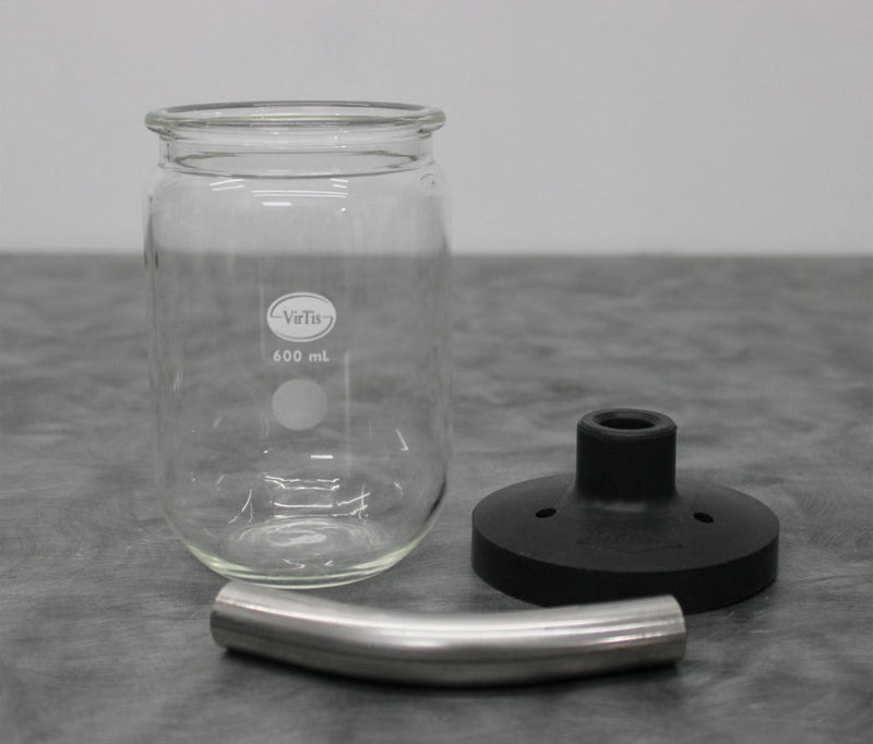 VirTis 600mL Fast-Freeze Lyophilizing Flask with Cap and SS 45º Adapter