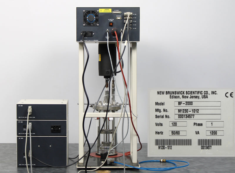 New Brunswick Scientific BioFlo 2000 BF-2000 Fermentor Bioreactor Back Panel, Label with serial number