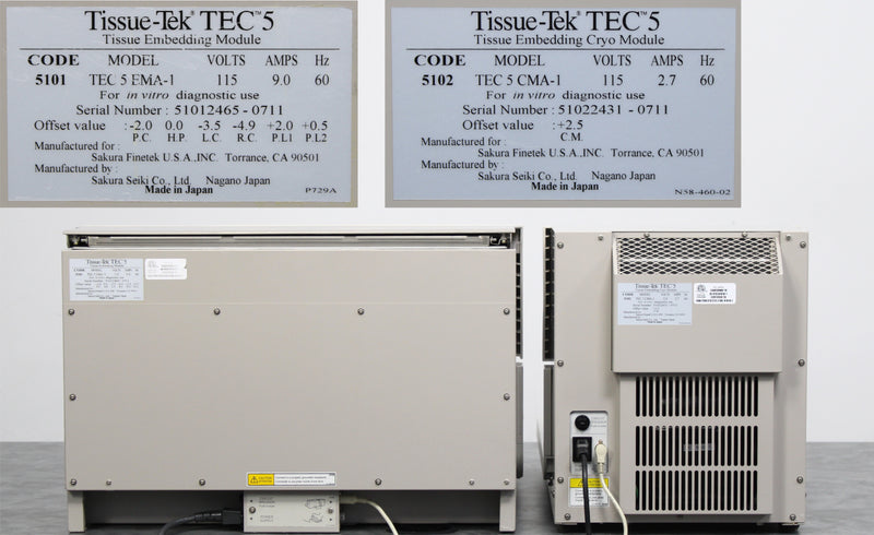 Sakura Tissue-Tek TEC 5 Tissue Embedding Center EMA-1 with Cryo Module CMA-1