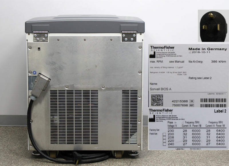 Thermo Sorvall BIOS A Low-Speed Floor Centrifuge and F6-10x1000 LEX Rotor