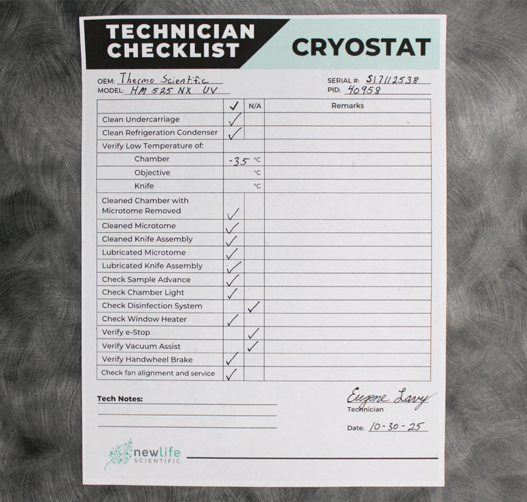 Thermo Shandon HM525 NX UV Cryostat Microtome 956641 with UV Disinfection
