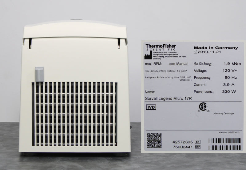 Thermo Sorvall Legend Micro 17R Refrigerated Benchtop Microcentrifuge 75002441