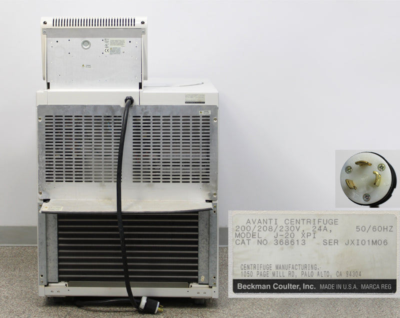 Beckman Coulter Avanti J-20 XPI 368613 High-Speed Refrigerated Floor Centrifuge