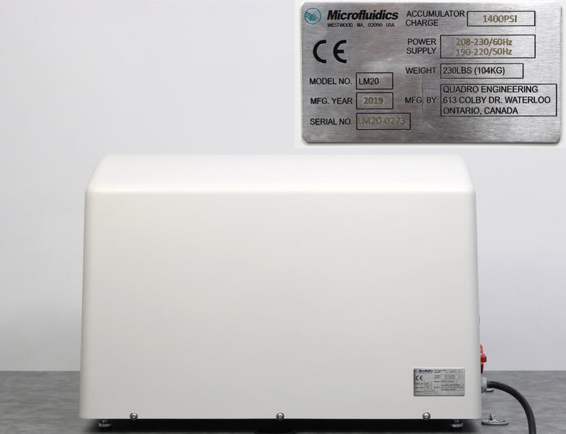 Microfluidics LM20 Electric Microfluidizer Processor High Shear Homogenizer