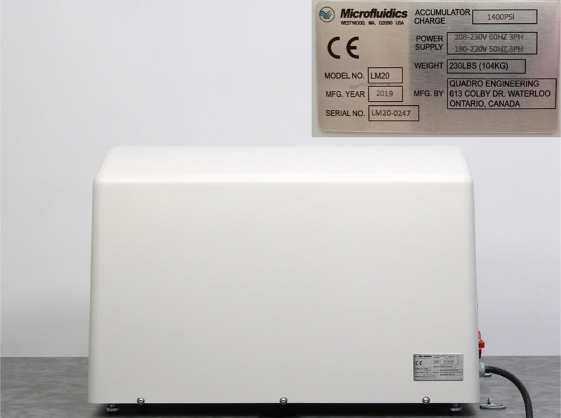 Microfluidics LM20 Electric Microfluidizer Processor High-Shear Homogenizer