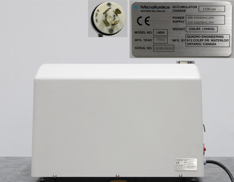 Microfluidics LM20 20K Electric Microfluidizer Processor High Shear Homogenizer