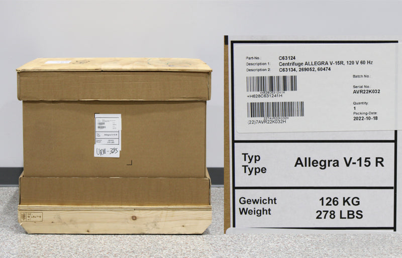 New In Box Beckman Coulter Allegra V-15R Benchtop Centrifuge