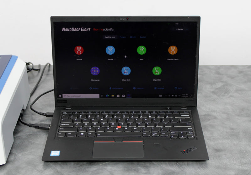 Thermo Scientific NanoDrop Eight UV-Vis Spectrophotometer and Laptop