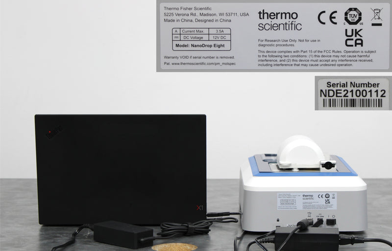 Thermo Scientific NanoDrop Eight UV-Vis Spectrophotometer and Laptop