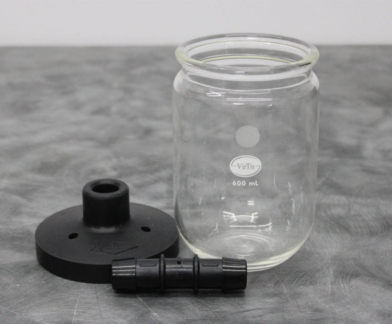 VirTis 600mL Fast-Freeze Lyophilizing Wide Mouth Flask w/ Cap and Nylon Adapter