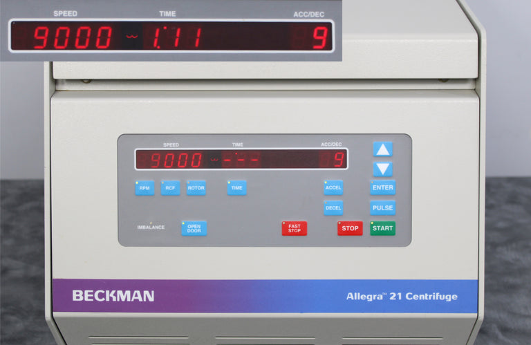 Beckman Allegra 21 Benchtop Centrifuge 367574 with C1015 Fixed-Angle Rotor