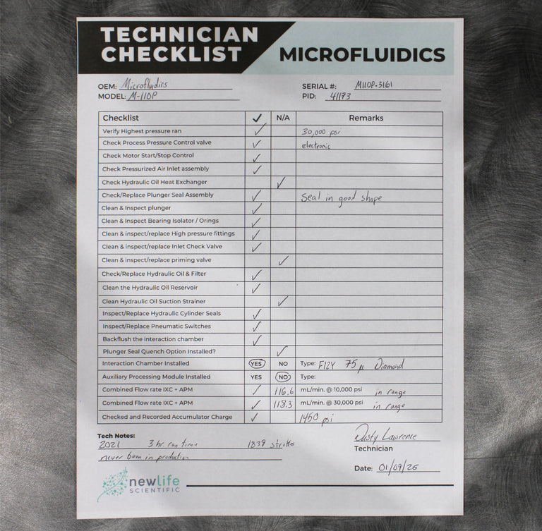 Microfluidics M-110P High Shear Benchtop Microfluidizer Processor Homogenizer