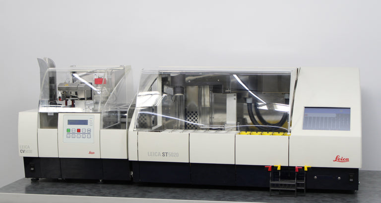 Leica ST5020 Automated Slide Stainer w/ CV5030 Coverslipper & Transfer Station
