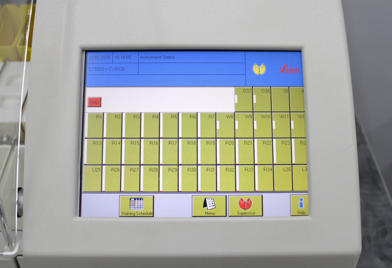 Leica ST5020 Automated Slide Stainer w/ CV5030 Coverslipper & Transfer Station