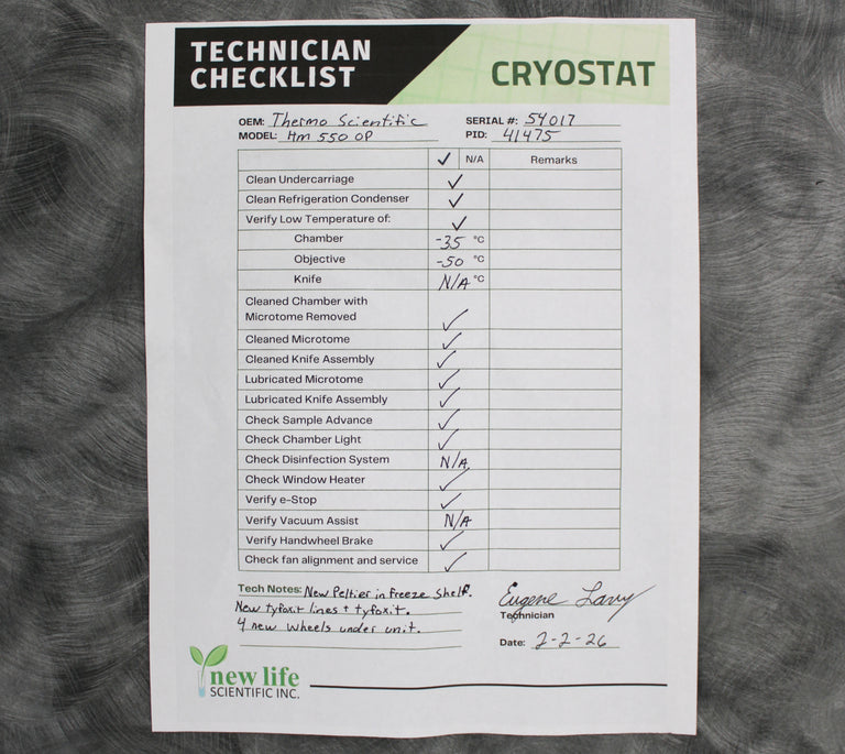 Thermo Scientific Microm HM550 OP Cryostat Microtome 956454 with Blade Holder