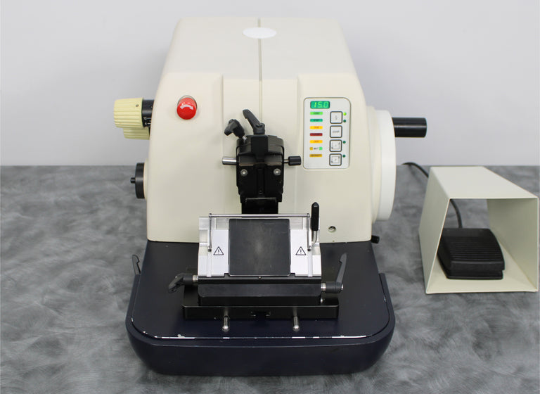 Leica RM2155 Motorized Rotary Microtome 050229951 w/ Blade Holder & Foot Switch
