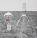 StonyLab Glass Powder Funnel with 14/20 Joint 150mm and Recovery Flask 100mL