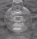Pyrex 300mL Flat Bottom Recovery Flask 24/40 and Three-Way Claisen Adapter 19/22