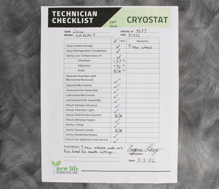 Leica CM 3050S-3-1-1 Cryostat Microtome with Blade Holder and Foot Switch