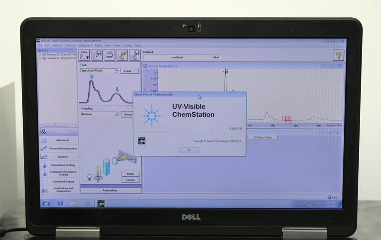Agilent 8453 UV-Vis Spectrophotometer G1103A with Single-Cell Holder with Laptop