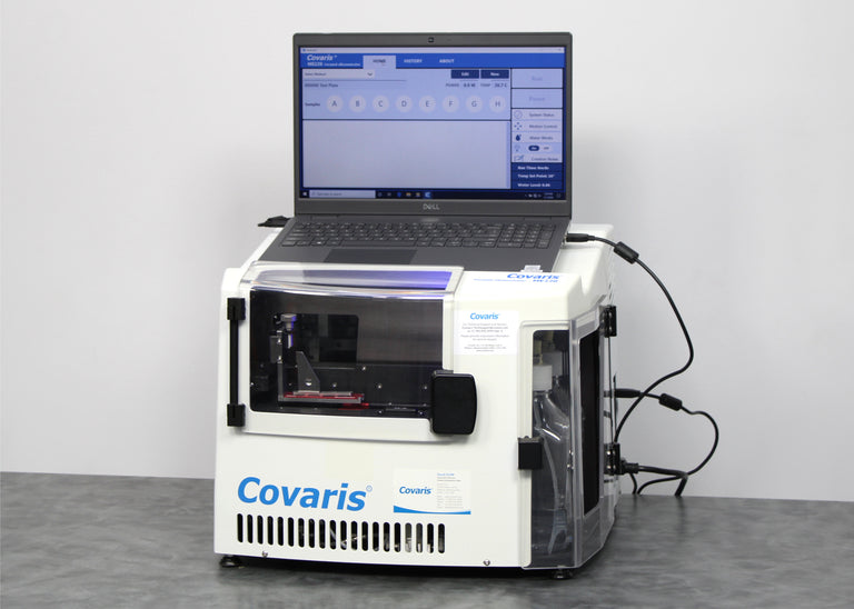 Covaris ME220 Focused-Ultrasonicator and Laptop with SonoLab 8 Software