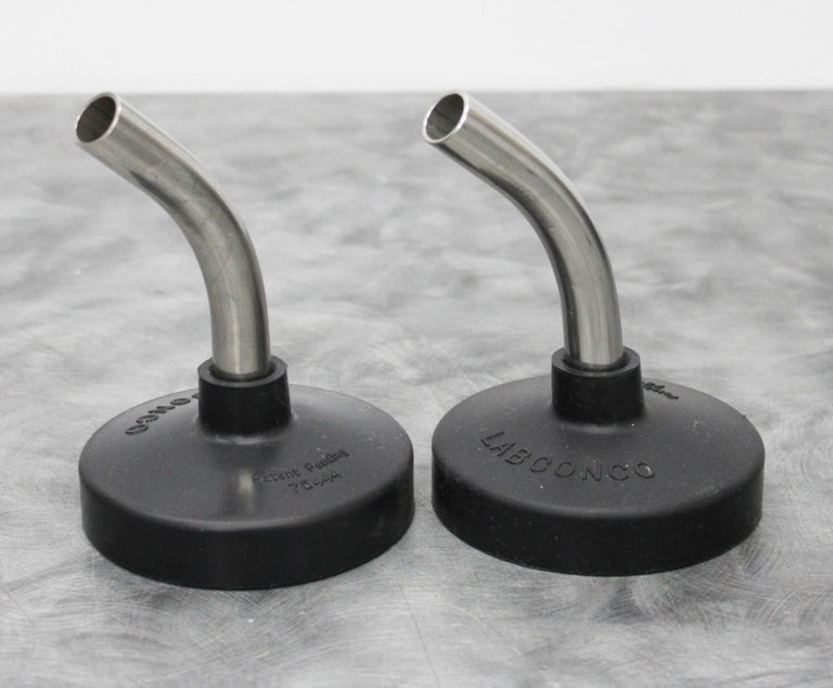 x2 Labconco 75444 Freeze Dryer Flask Tops with 45-Degree Stainless Steel Adapter
