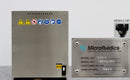 Microfluidics LV1 Electric Microfluidizer Processor Homogenizer back panel, label with serial number, plug