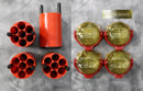 x4 Thermo Scientific Biocontainment Lid (75003660) and x4 Thermo Scientific Bucket Adapters (Red)
