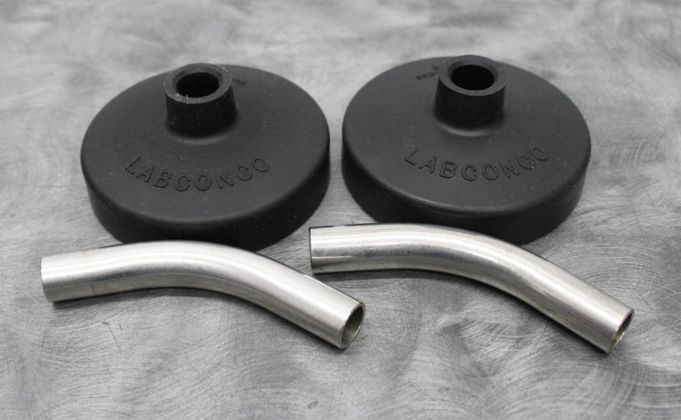 2x Labconco Freeze Dryer 600mL Flask Tops 75444 with 45 Degree SS Adapter