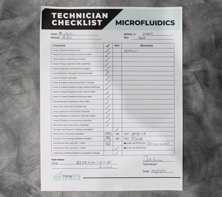 Microfluidics M700 Microfluidizer Processor 7115-10 Production Scale Homogenizer
