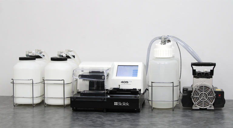 Agilent BioTek 405 TS Microplate Washer 405TSRVS-SN with Pump and Bottles