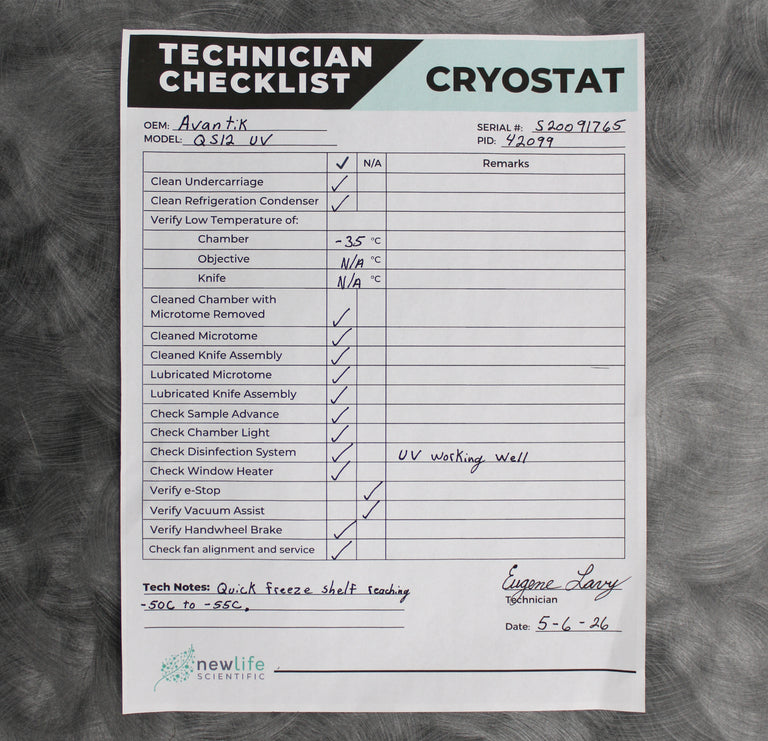 Avantik QS12 UV Cryostat Microtome 956661 with UV Disinfection