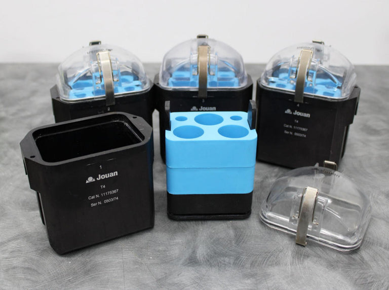 x4 Jouan 11175367 Swing Out Buckets, 50mL Adapters and Sealing Lids for T4 Rotor