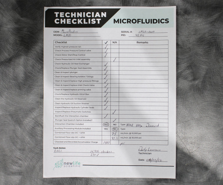 Microfluidics LM20 Electric Microfluidizer Processor High-Shear Homogenizer 230V