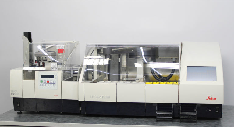 Leica ST5020 Automated Slide Stainer and CV5030 Coverslipper with TS5025 Station