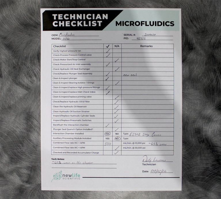 Microfluidics 110L Microfluidizer High Pressure Homogenizer Cell Disruption