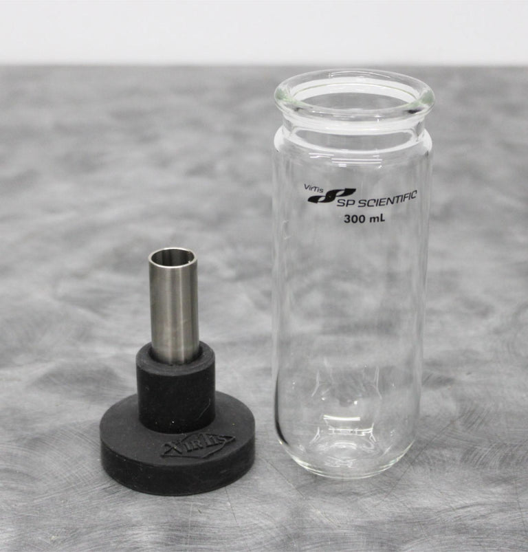 SP Scientific VirTis Wide Mouth 300mL Flask - Cap with Straight SS Adapter