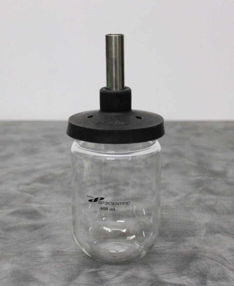 SP Scientific VirTis Wide Mouth 600mL Flask - Cap with Straight SS Adapter