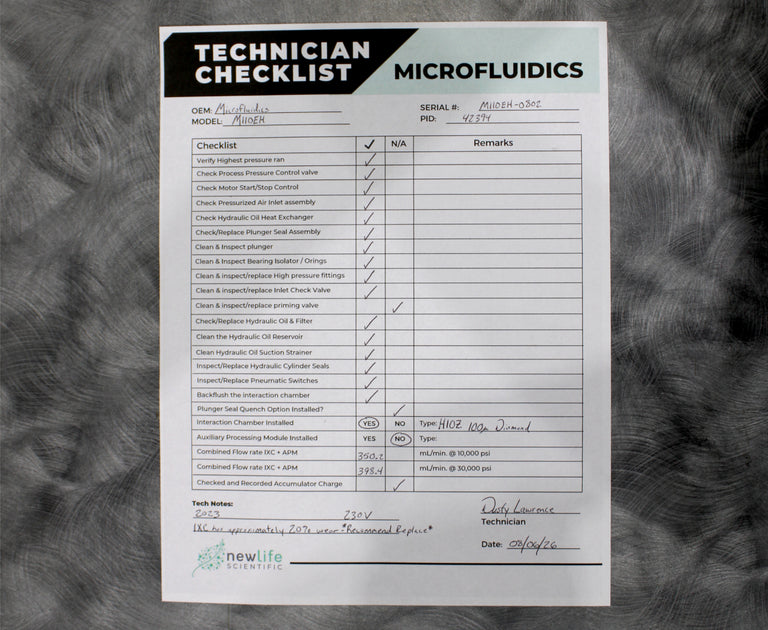 Microfluidics M-110EH-30 Microfluidizer Processor Homogenizer Pilot Scale 230V