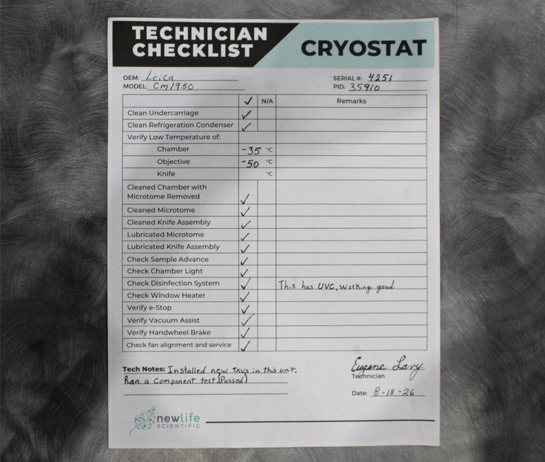 Leica CM1950 Cryostat Microtome 120V with Knife Holder and Vacuum Assist