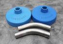2x Labconco 7544 Blue Snap-On Fast Freeze Flask Lids w/45 Degree SS Adapters