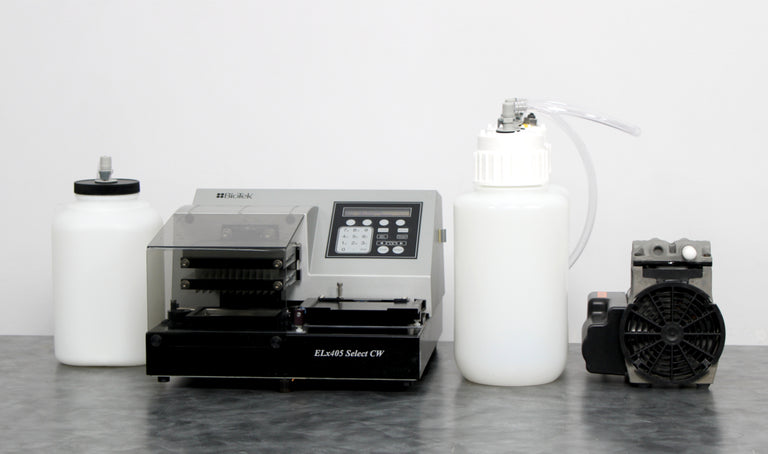 BioTek ELX405 Select CW Microplate Washer with Vacuum Pump and Bottles