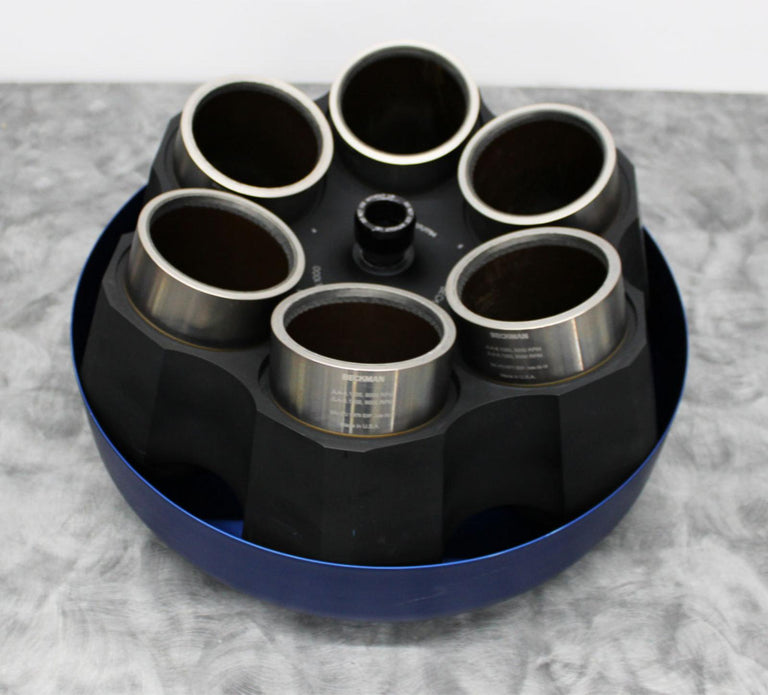 Beckman Coulter 363688 JLA-8.1 Centrifuge Fixed Angle Rotor w/6x1000mL Canisters
