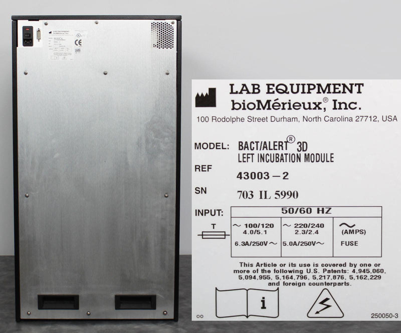 bioMerieux BacT/ALERT 3D Left Incubation Module 43003-2 w/ Bottle Racks