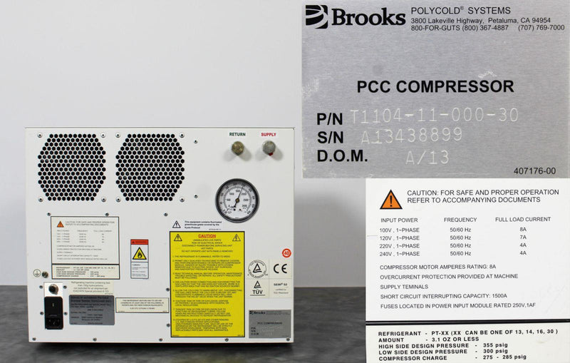 Brooks T1104-11-000-30 Polycold PCC Gas Compressor