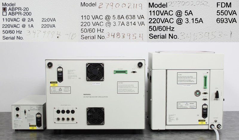 TharSFC Analytical-2-Prep Oven, Fluid Delivery Module, Back Pressure Regulator rear panels