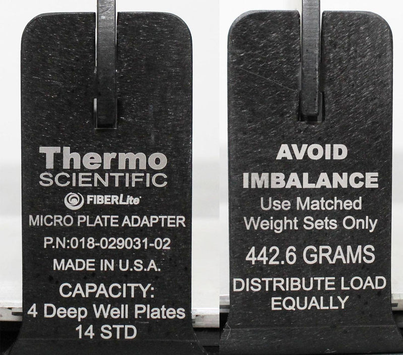 Lot of 2 Thermo Scientific 4 Deep-Well Micro Plate Adapters 018-029301-02
